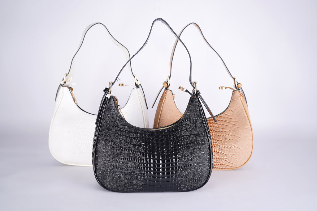 Bolso Hobo Textura Croco